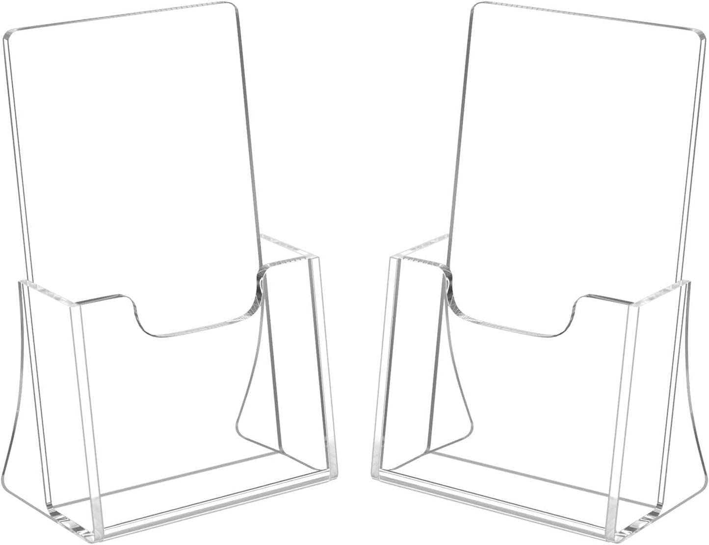 2 Pack 4 Inch Wide Acrylic Brochure Holders for Booklets, Cards, Brochures, Magazines, Literature, Brochure Displays for Countertops