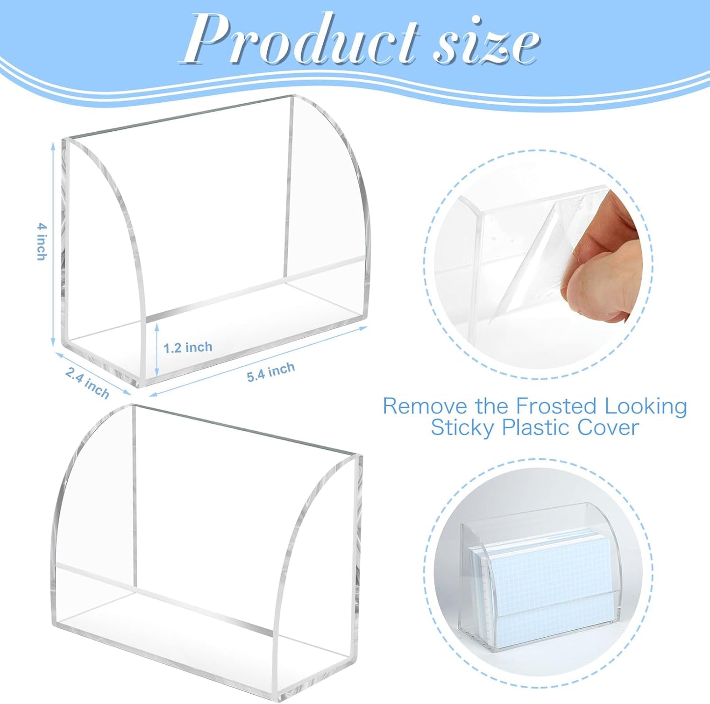 2 Pack Index Card Display Stand 3x5 Acrylic Card Holder for Desk Document Notes 4x2.4x5.4 Inch Clear Postcard Holder Index Card Holder Acrylic Business Card Holder for Office Business Classroom (No Cards)