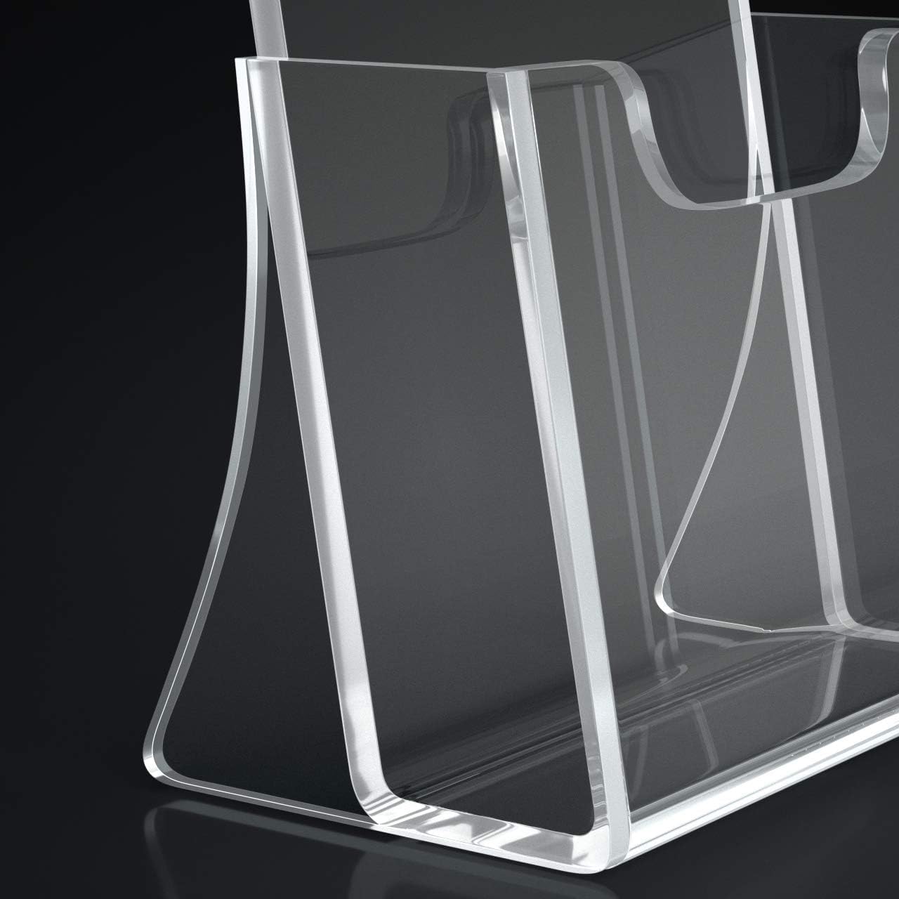 2 Pack 4 Inch Wide Acrylic Brochure Holders for Booklets, Cards, Brochures, Magazines, Literature, Brochure Displays for Countertops