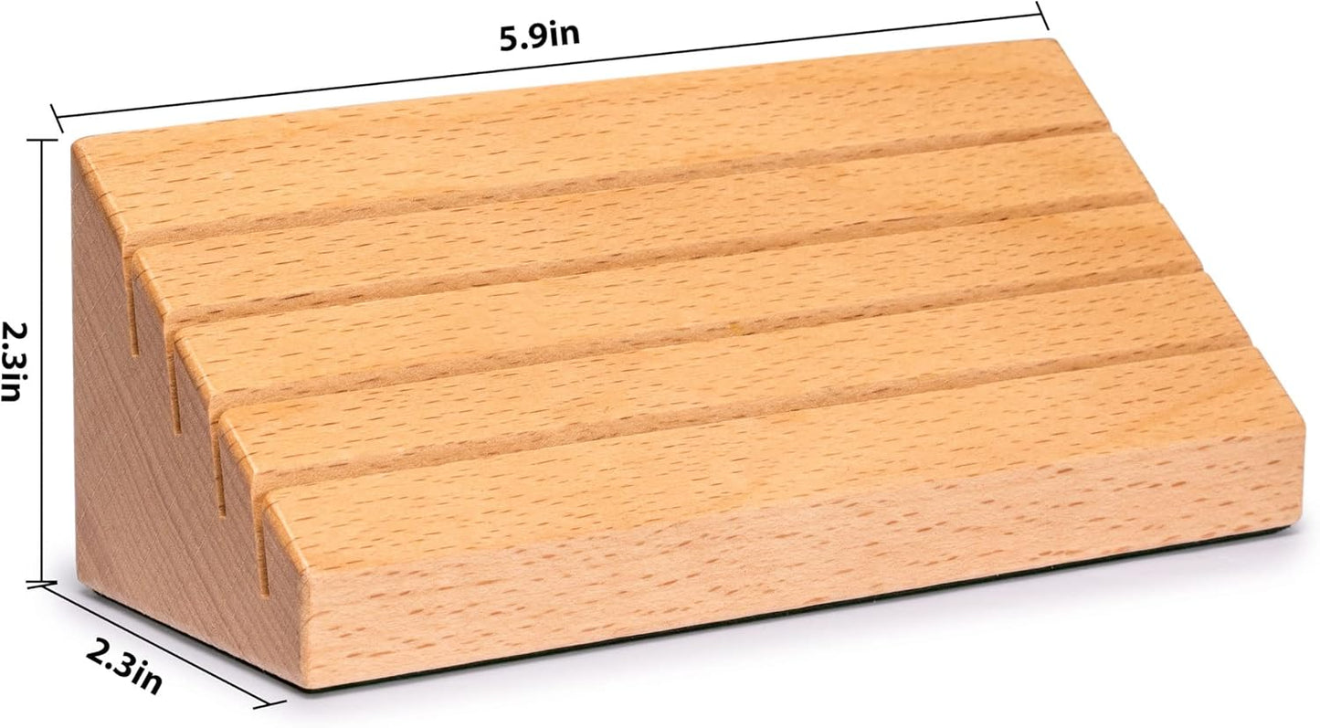 Solid Beech Wood Playing Card Holder / Poker Box - Set of 2