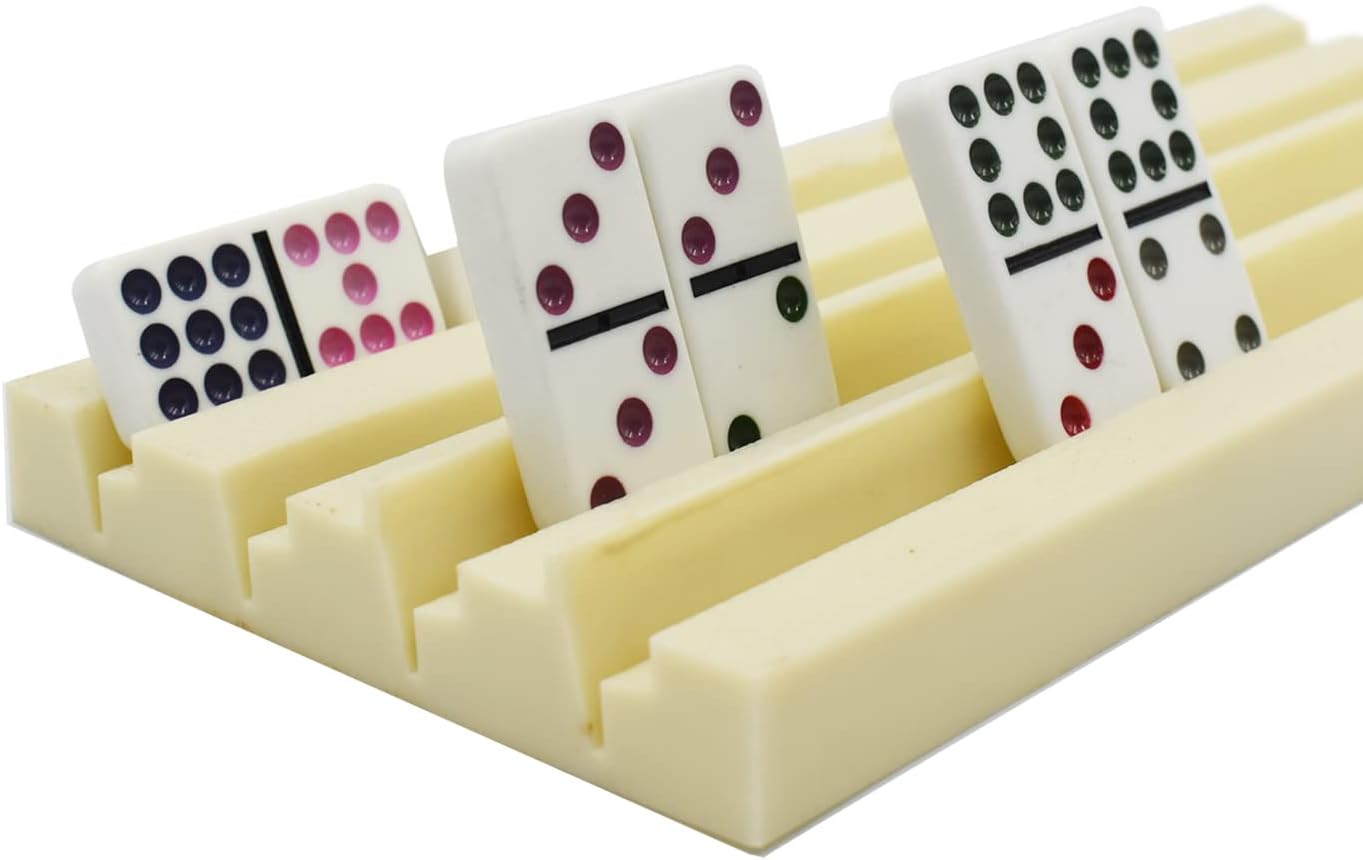 Yuanhe Plastic Domino Card Stand - Domino Stand Storage Box and Playing Card Game Stand/Tray, Set of 4