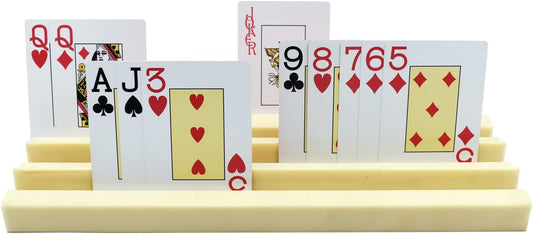 Yuanhe Plastic Domino Card Stand - Domino Stand Storage Box and Playing Card Game Stand/Tray, Set of 4