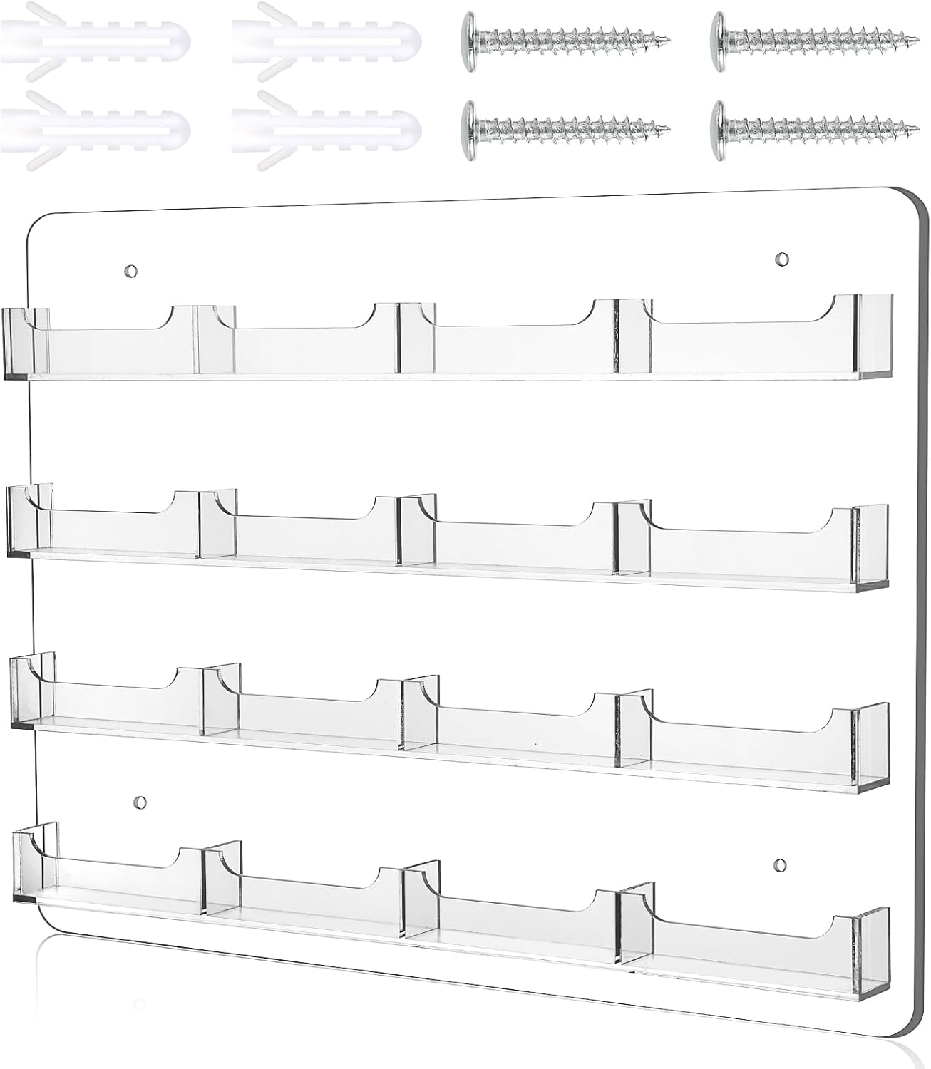 Business Card Holder Wall Mounted Transparent Sticker Display Marketing Clip Acrylic Business Card Holder Multi-Pocket Rack Storage Rack Save Home Office Space