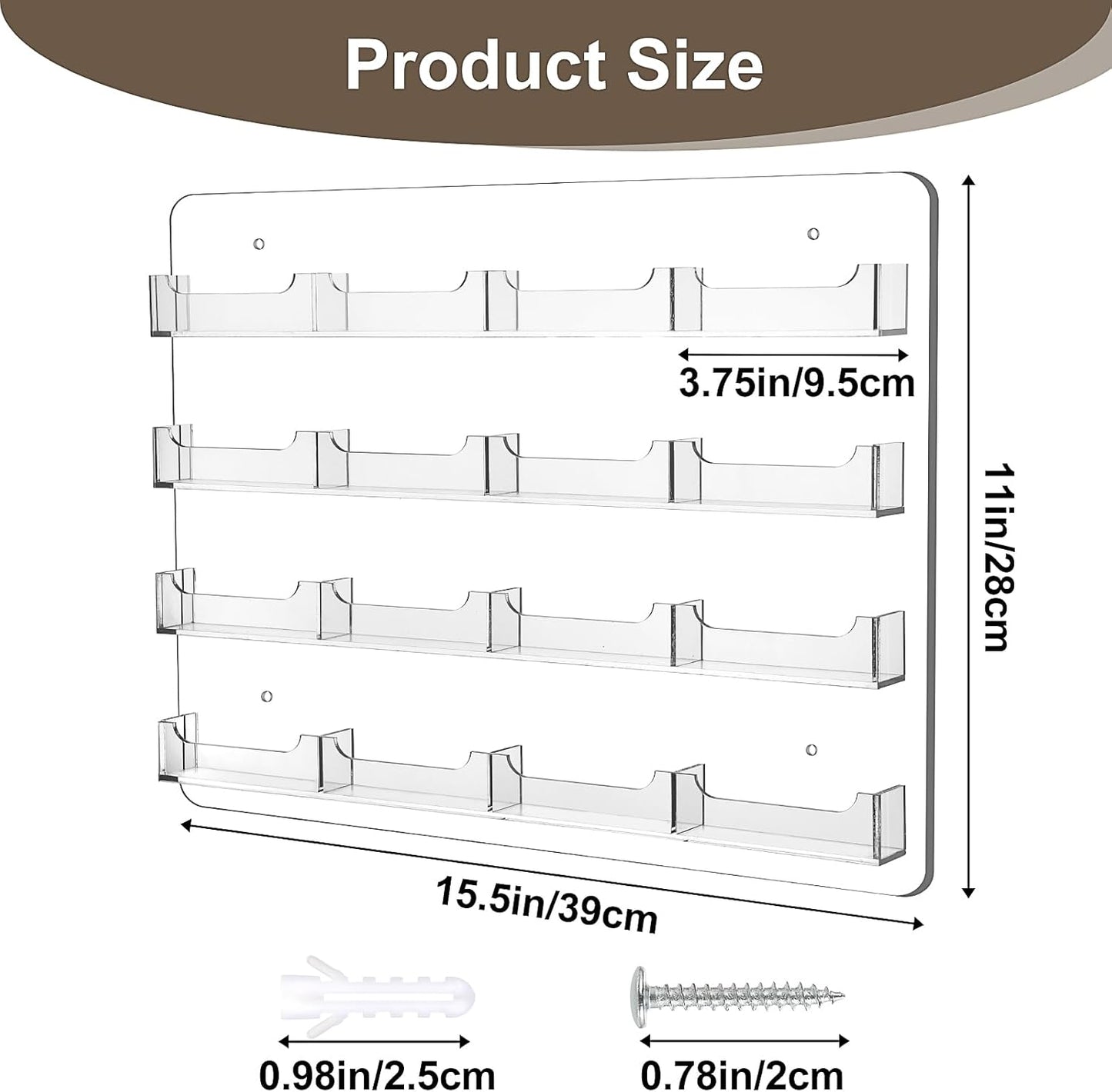 Business Card Holder Wall Mounted Transparent Sticker Display Marketing Clip Acrylic Business Card Holder Multi-Pocket Rack Storage Rack Save Home Office Space