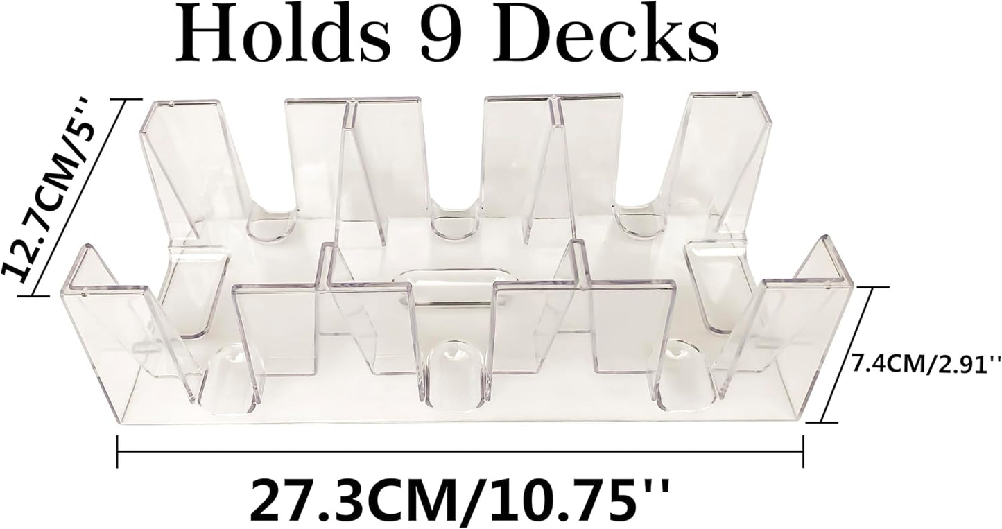9 decks of transparent Canasta playing cards box