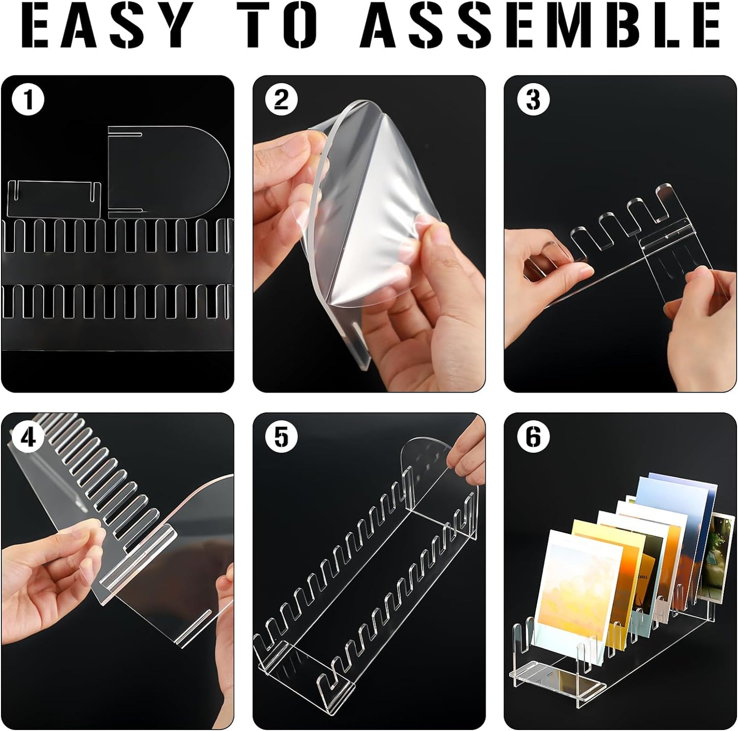 2pcs 12 Layer Acrylic Greeting Card Display Stand Portable Card Display Stand Postcard Coaster Sticker Holder for Supplier Retail Counter Tabletop (Transparent)