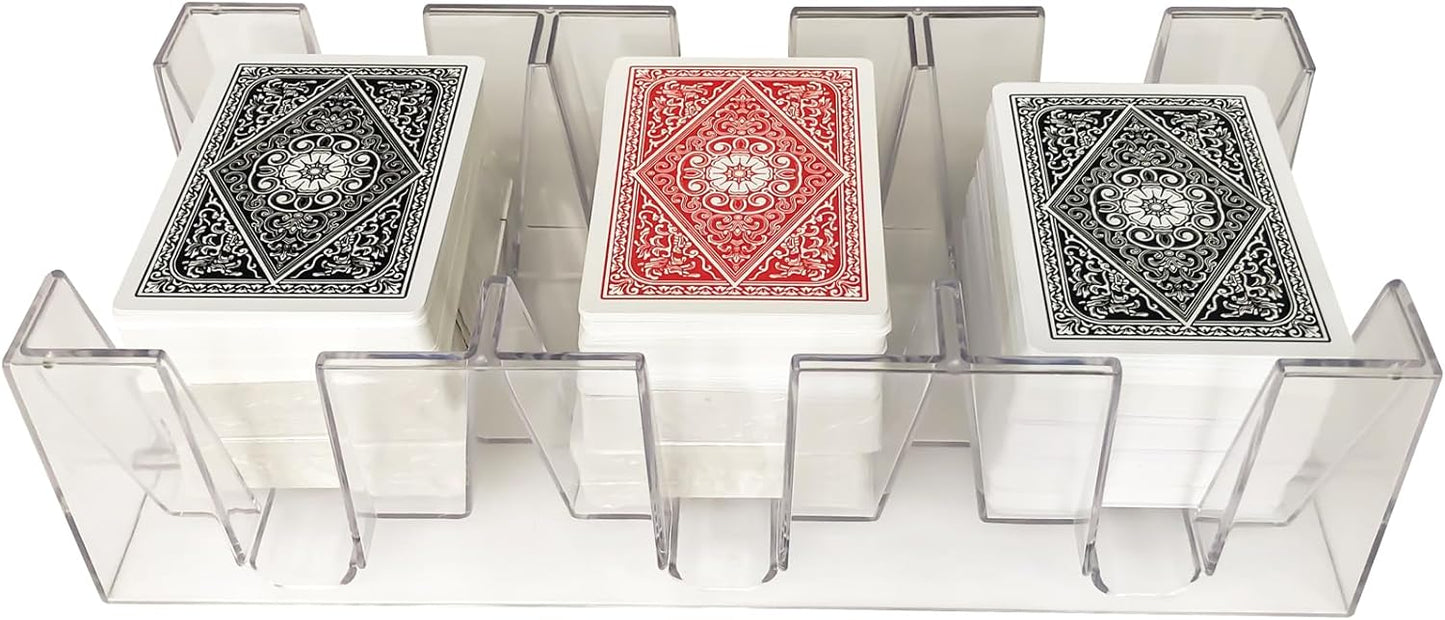 9 decks of transparent Canasta playing cards box