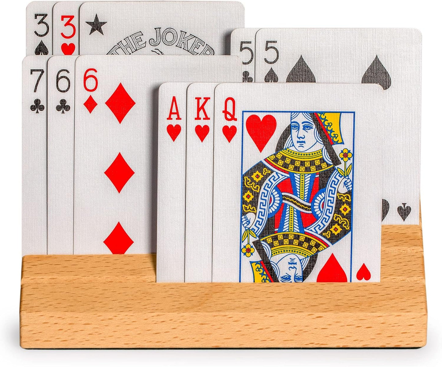 Solid Beech Wood Playing Card Holder / Poker Box - Set of 2